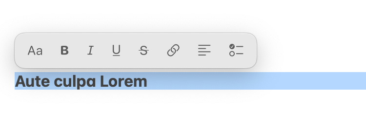 Floating formatting toolbar