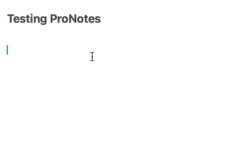 Animated Gif that shows how ProNotes expands two hash symbols to a second level heading, and two brackets to a task checkbox