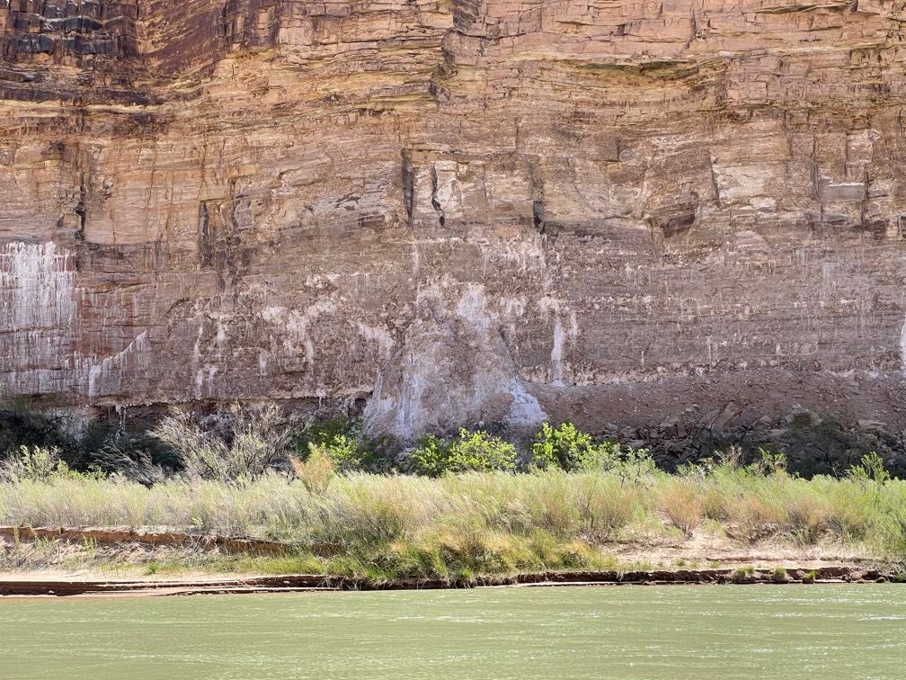 Salt deposits along the river