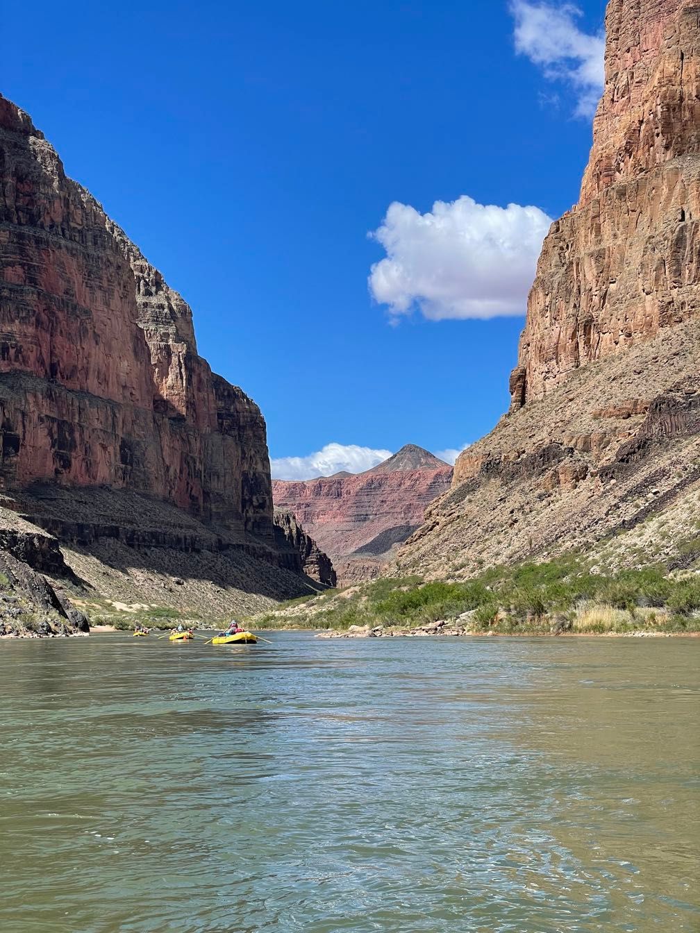 Rafting downriver