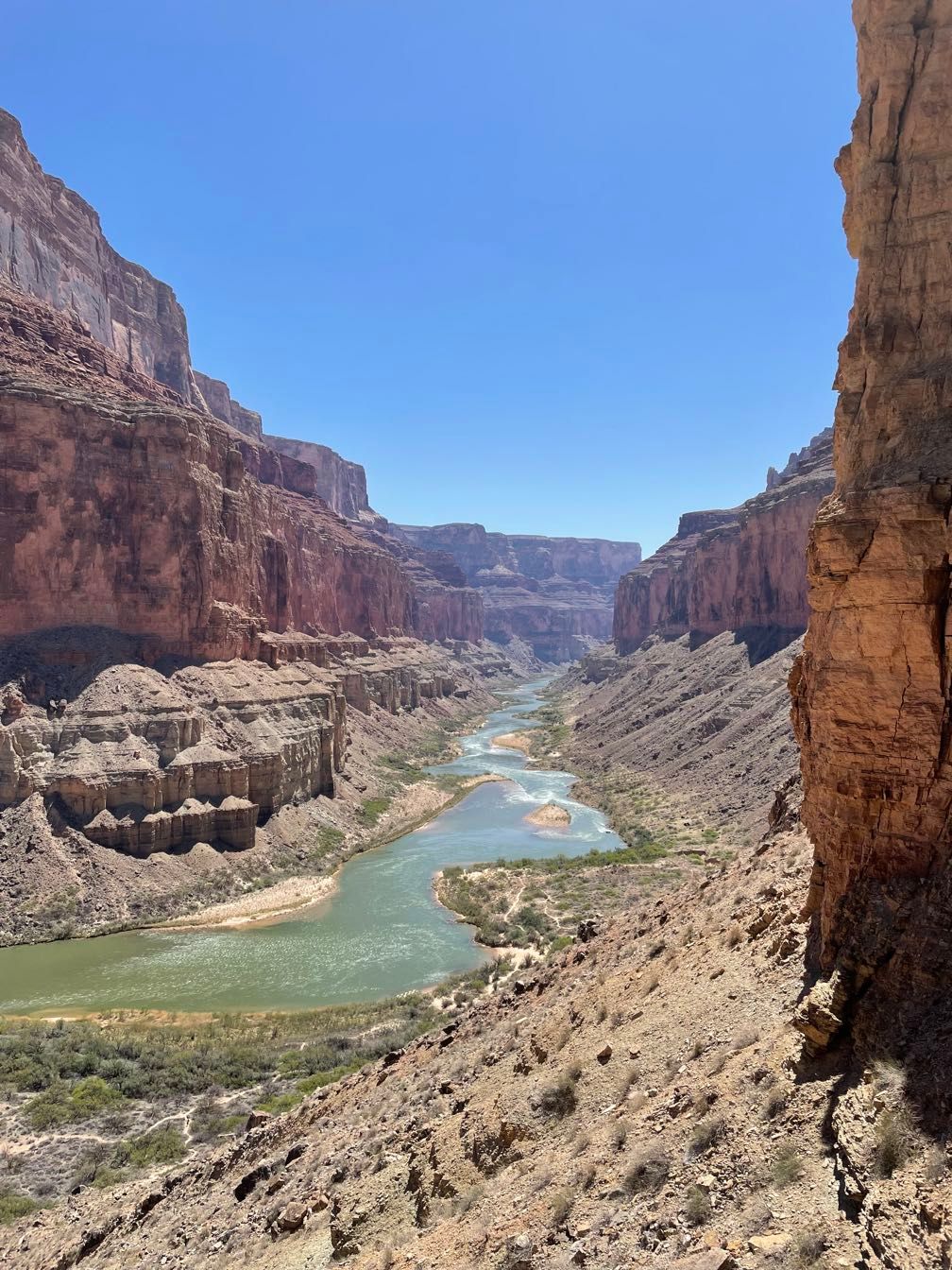 View downriver from the granaries