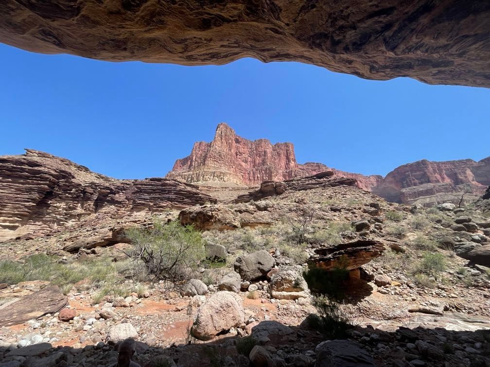 Looking out from the alcove