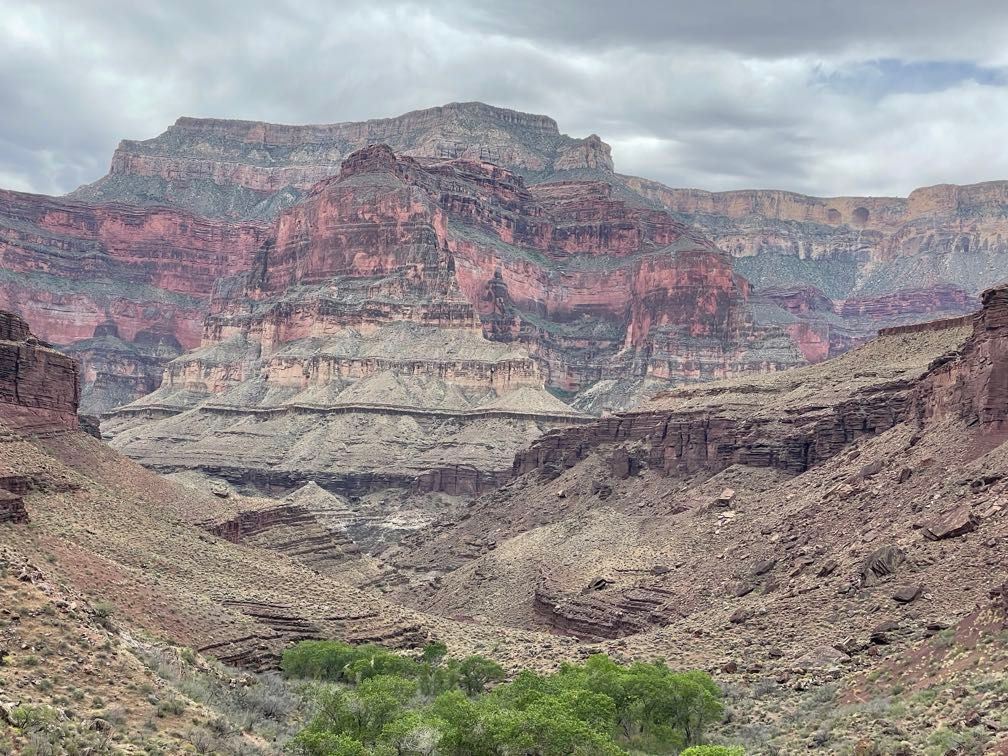 Red rocks on a cloudy day