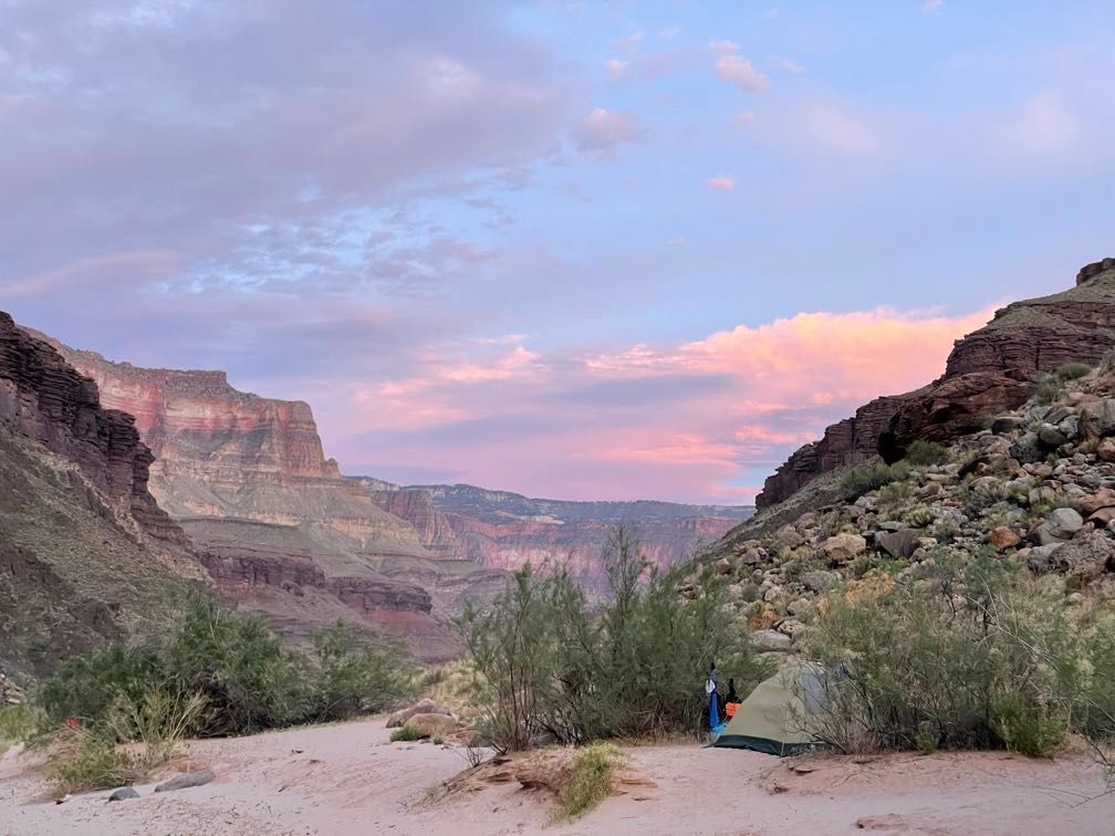 Pink clouds at sunset