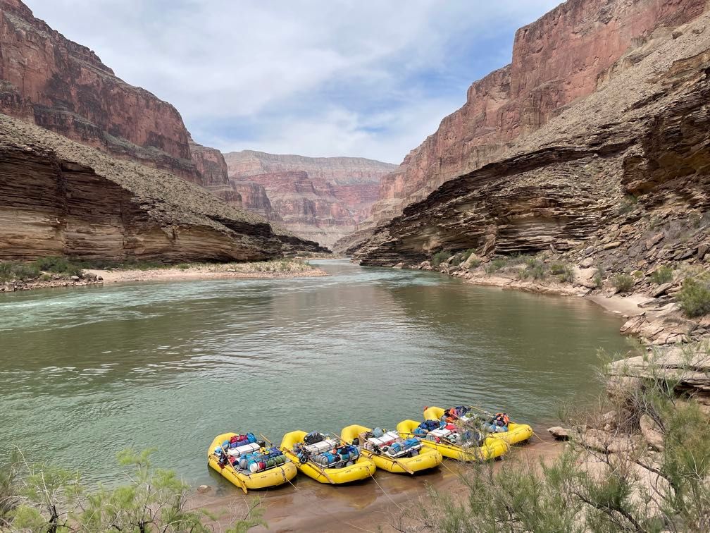 Boats at the mouth of Blacktail Canyon