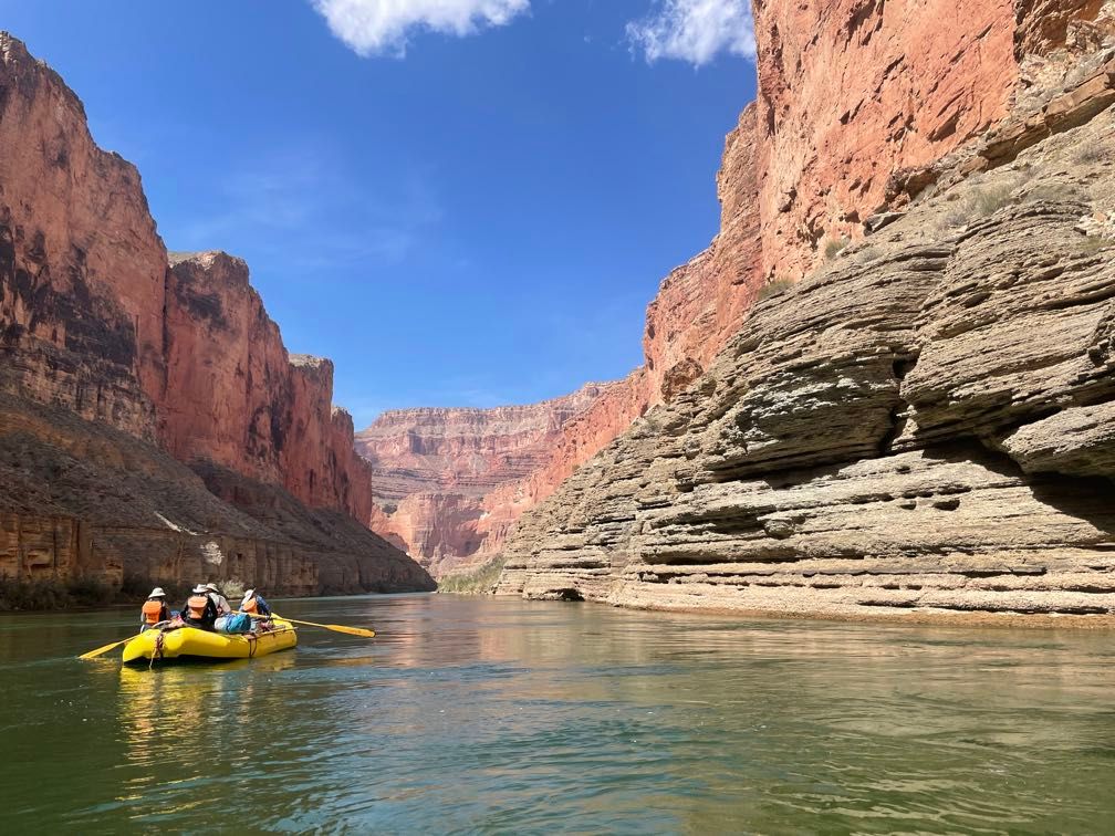 Rafting down the canyon