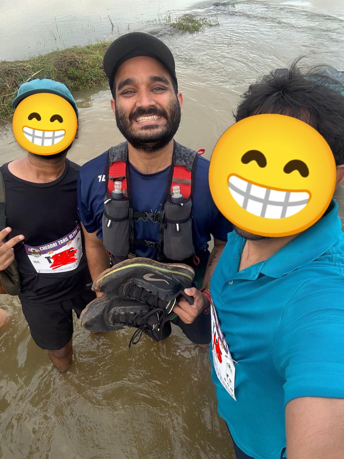 Wading through knee deep waters