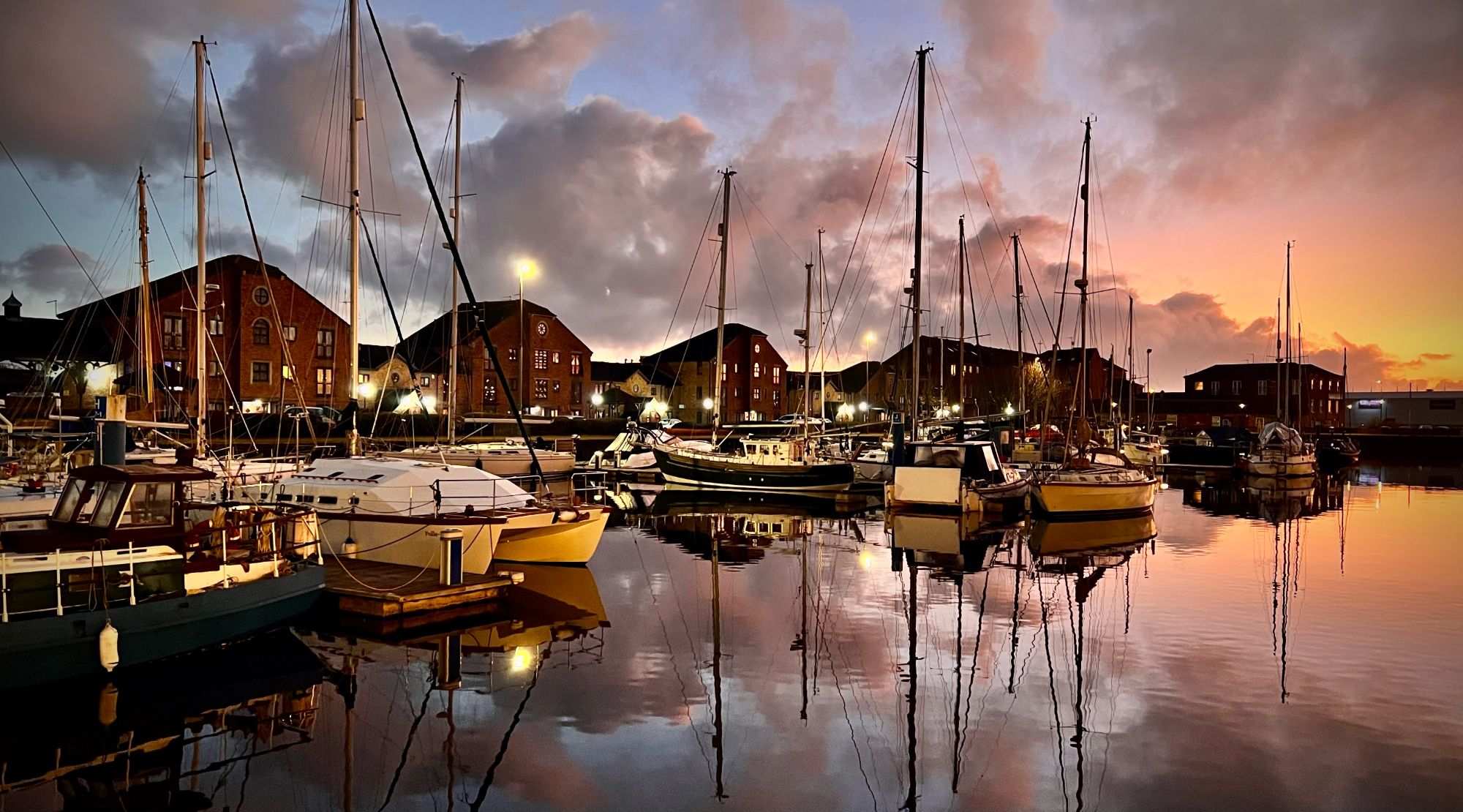 the Marina at sunset