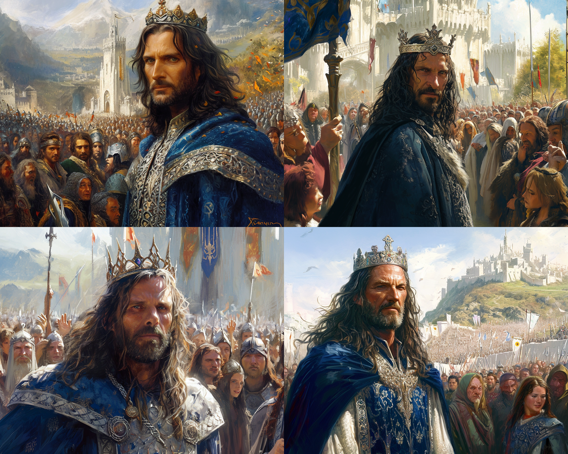 The crowning of Aragorn as King of Gondor