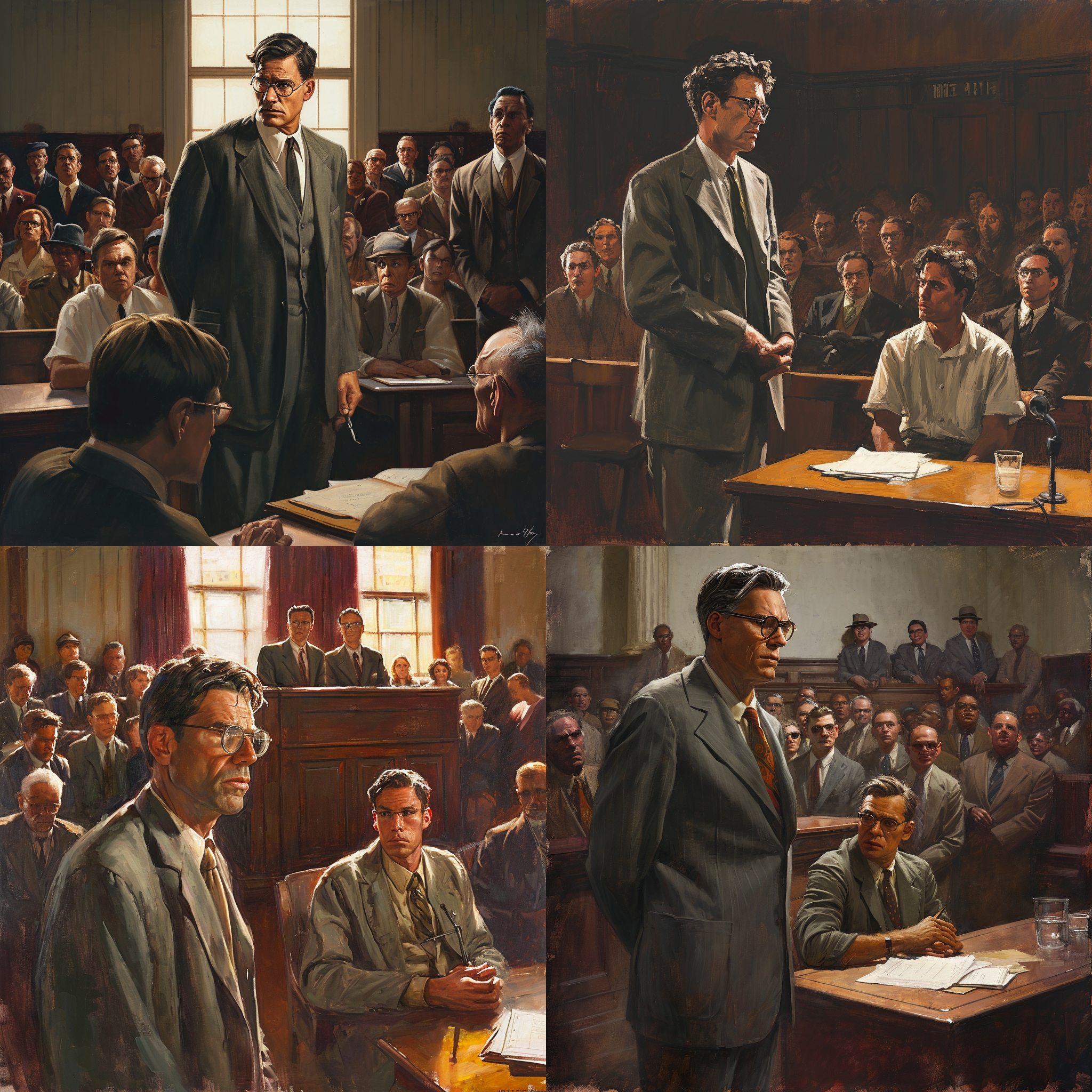 Atticus defends Tom Robinson in court