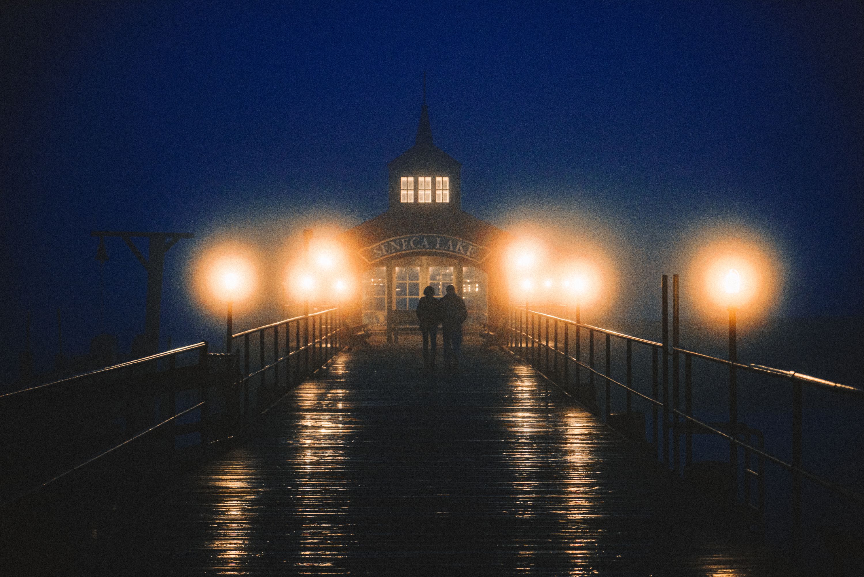 Seneca Lake Pier at Night