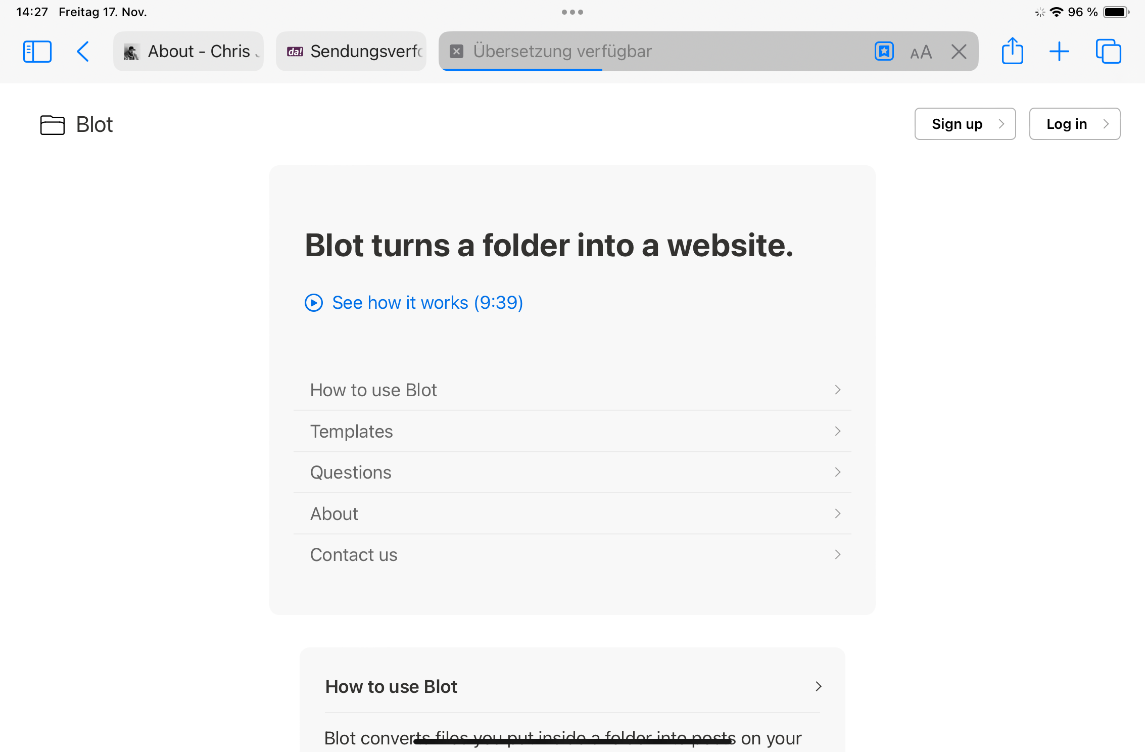 Webseite: blot.im
