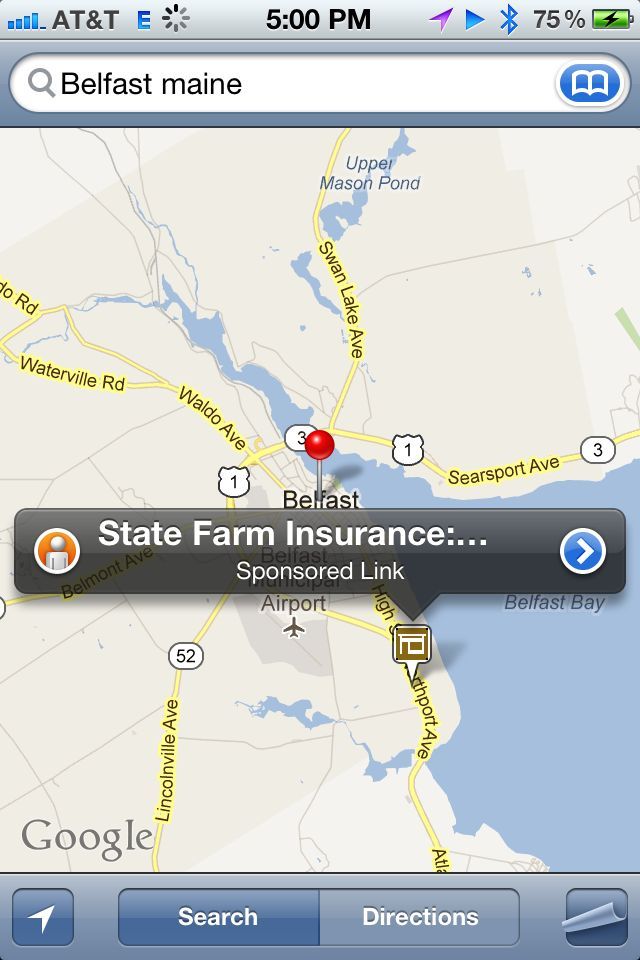 Goggle sponsored ad on map