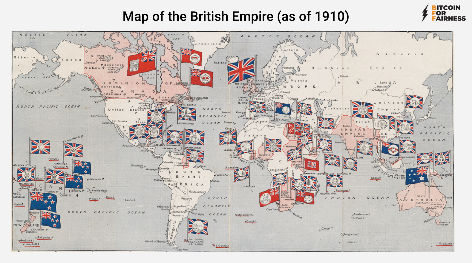 Map of the British Empire in 1910