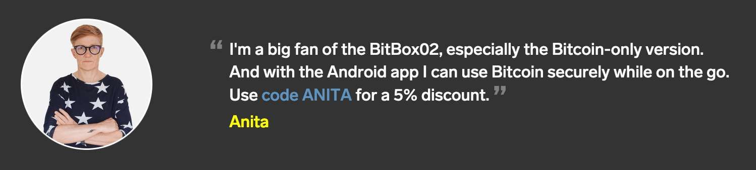 BitBox02 5% discount with code: ANITA