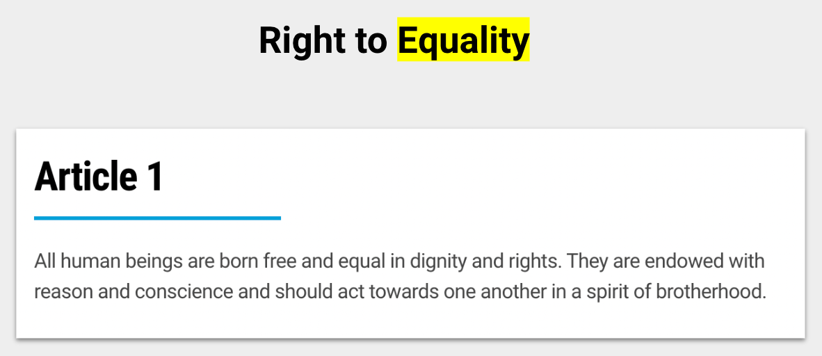 The Right to Equality