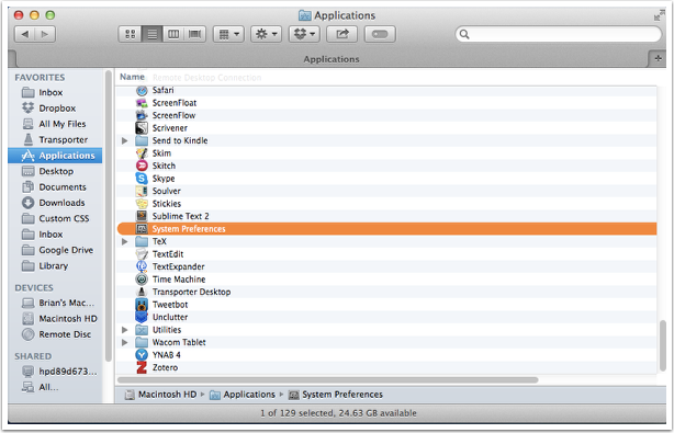 Go to System Preferences