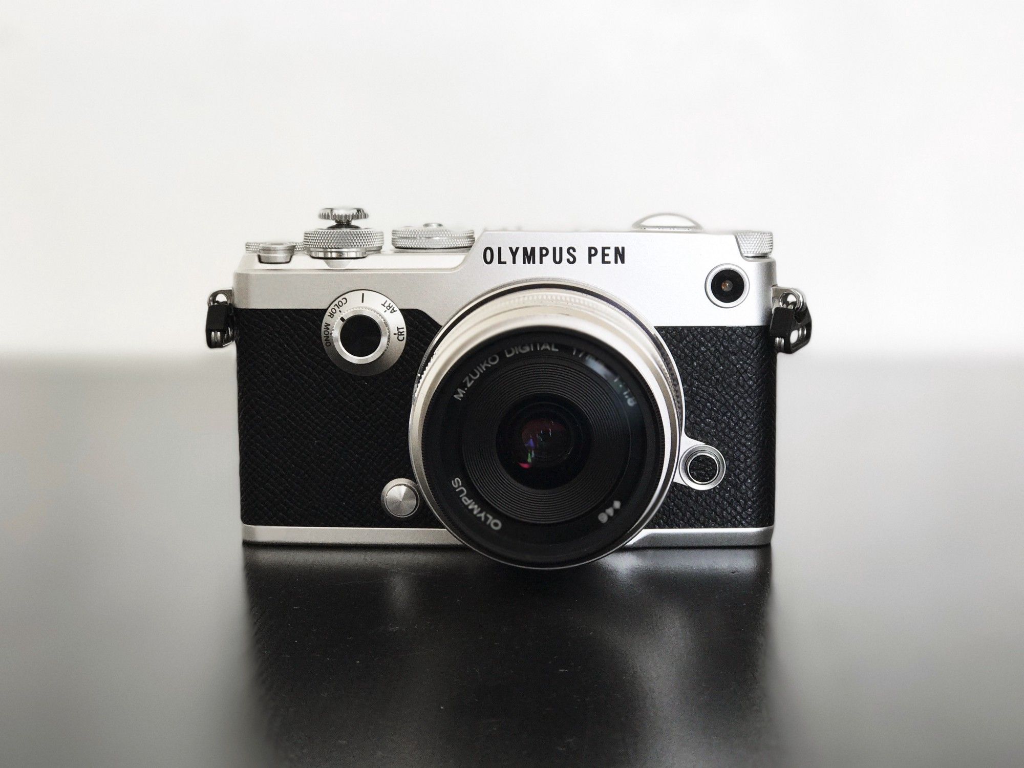 My PEN-F, with 17mm ƒ/1.8 mounted and a soft shutter release button.