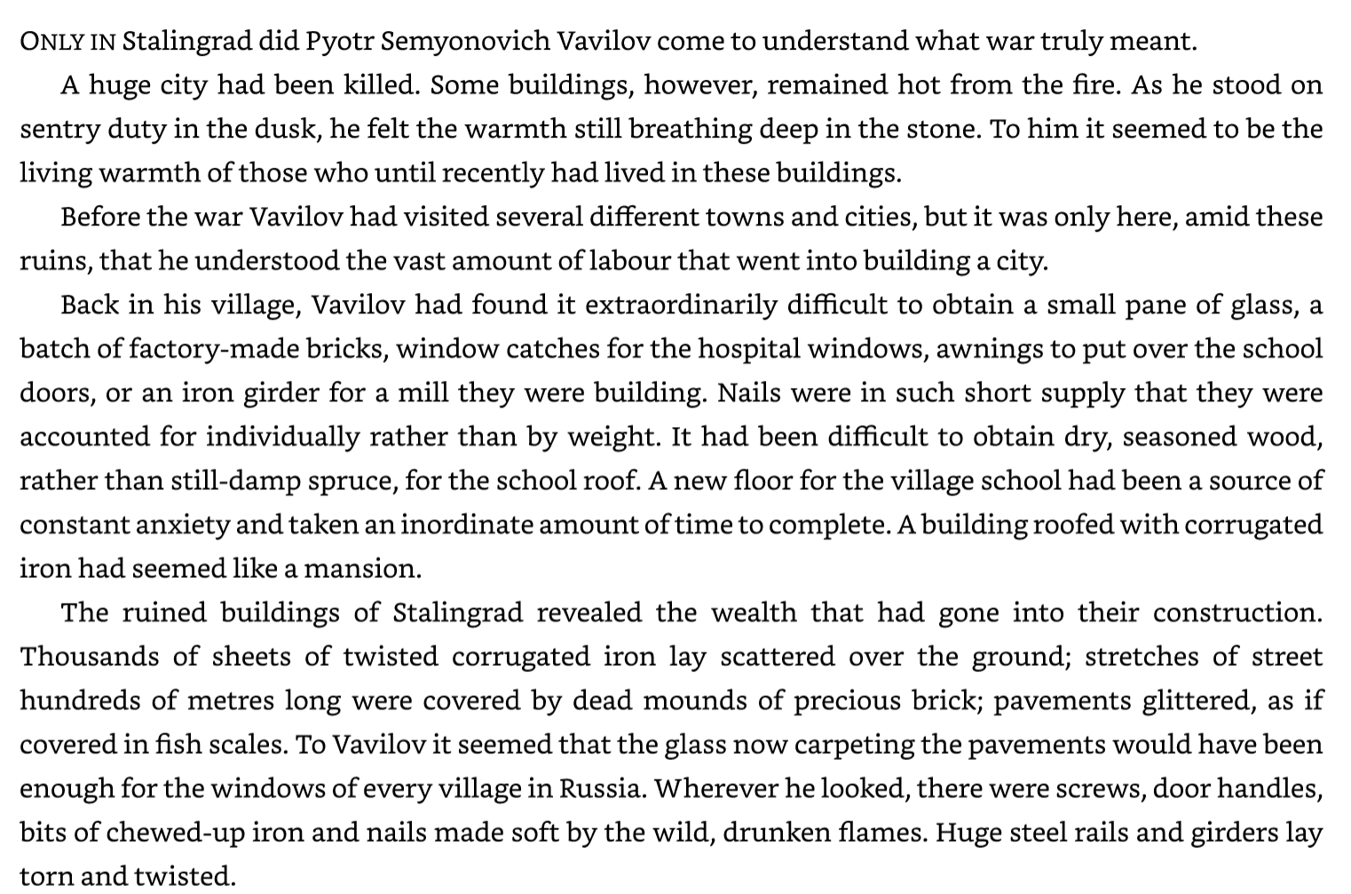 an excerpt from Vasiliy Grossman’s Stalingrad