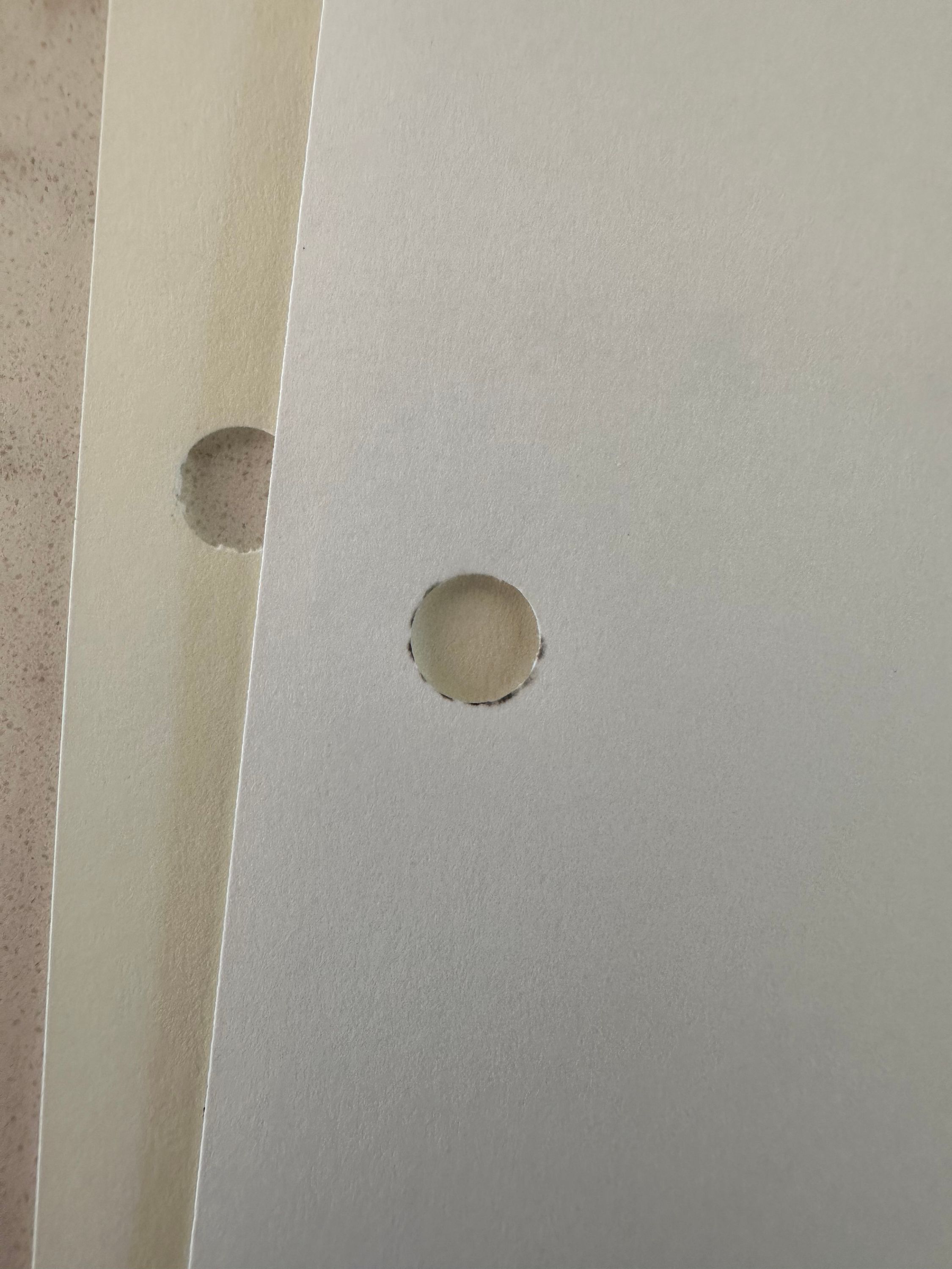 Dirty residue around the hole punch
