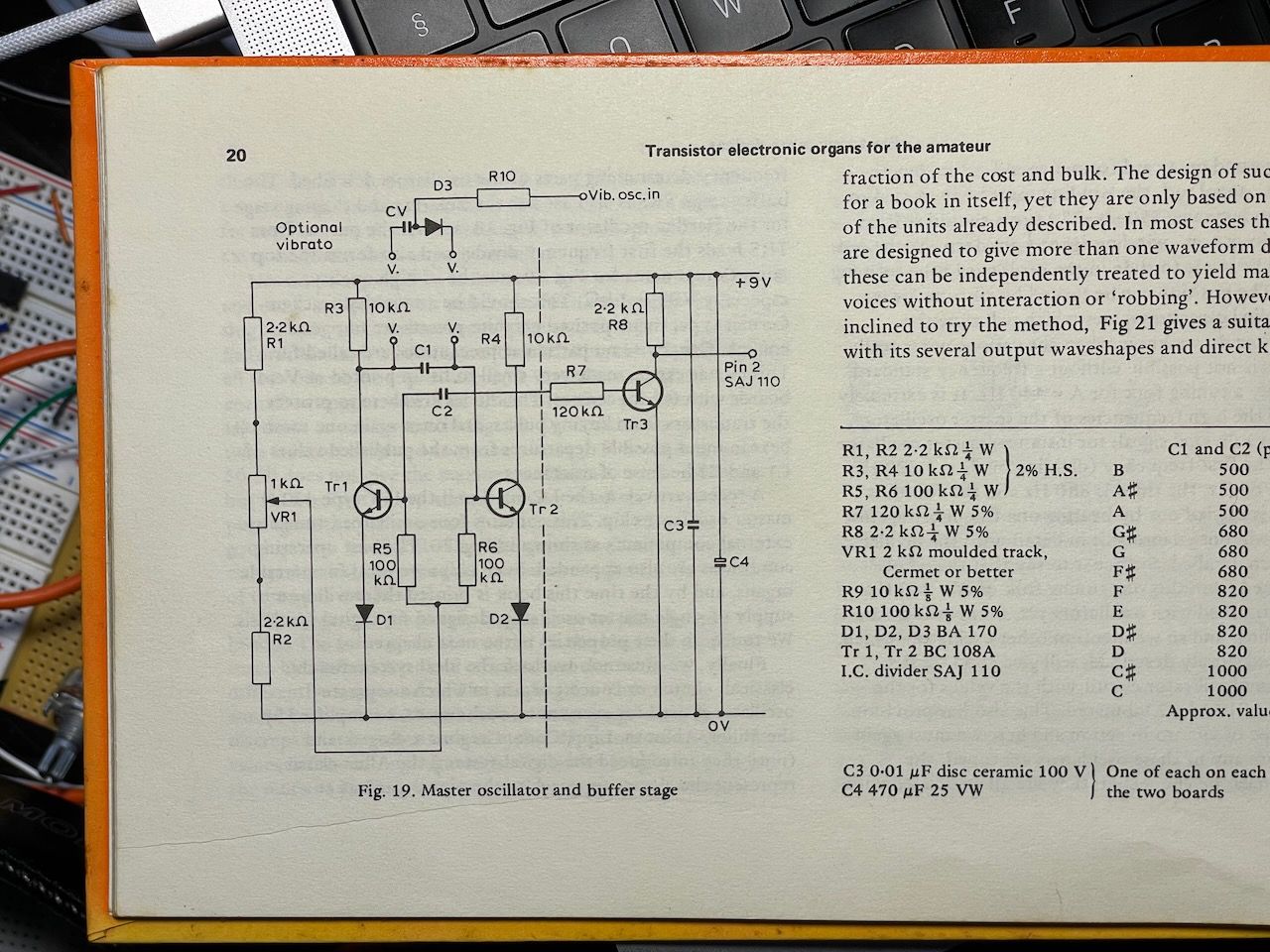 transistor organ oscillator circuit diagram