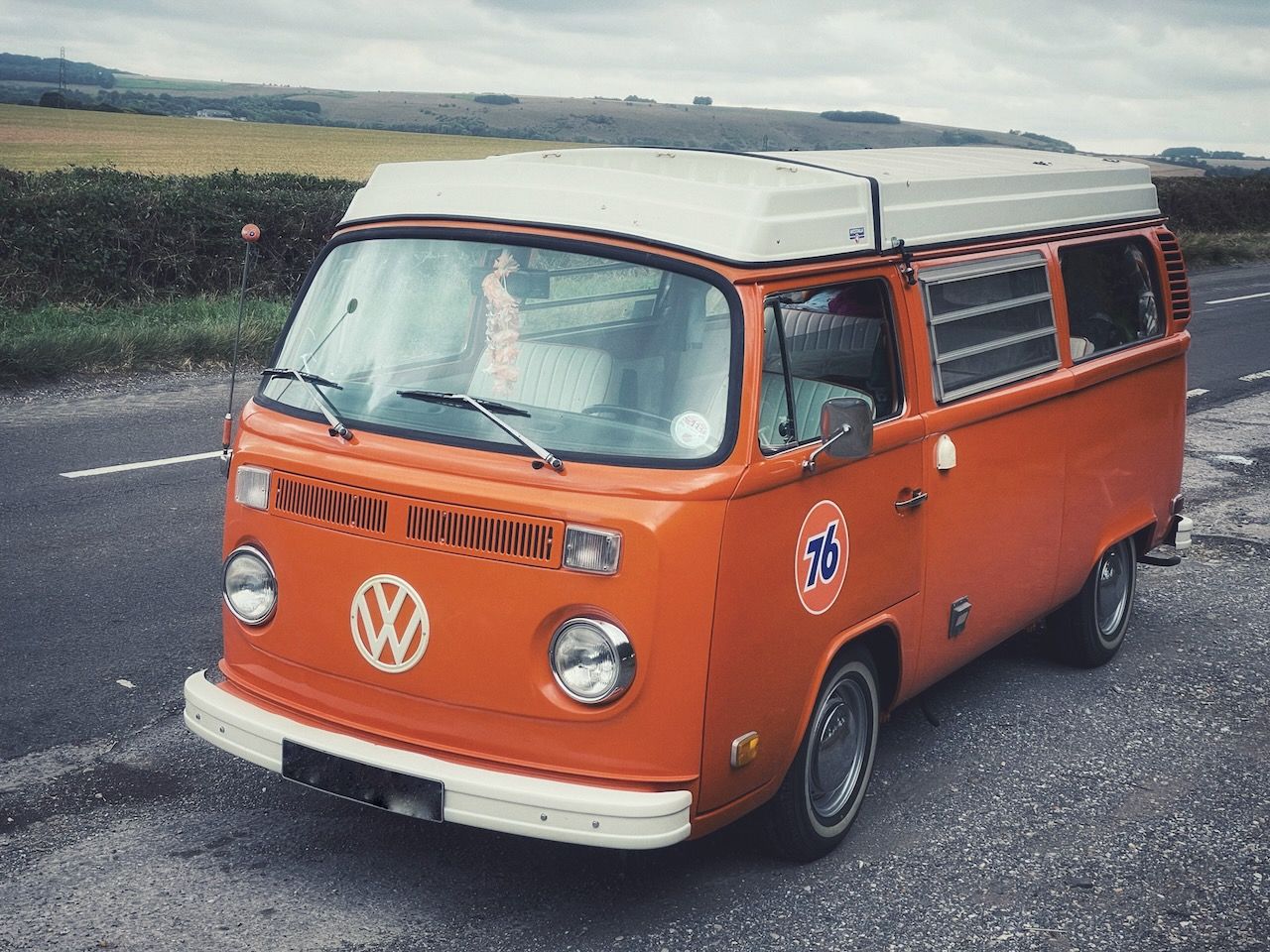 Dusty the VW camper van by the side of the road