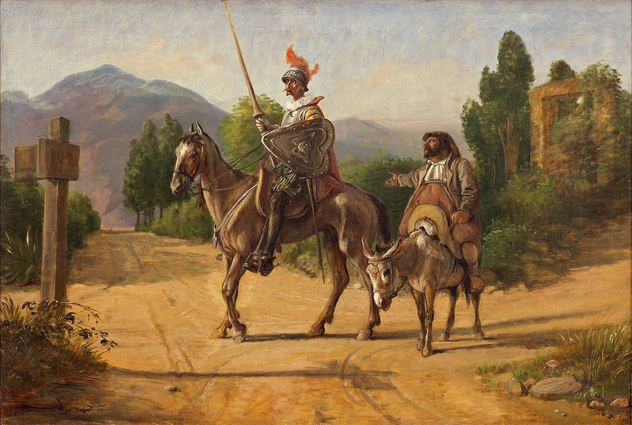 Wilhelm Marstrand: Don Quixote and Sancho Panza at a crossroad