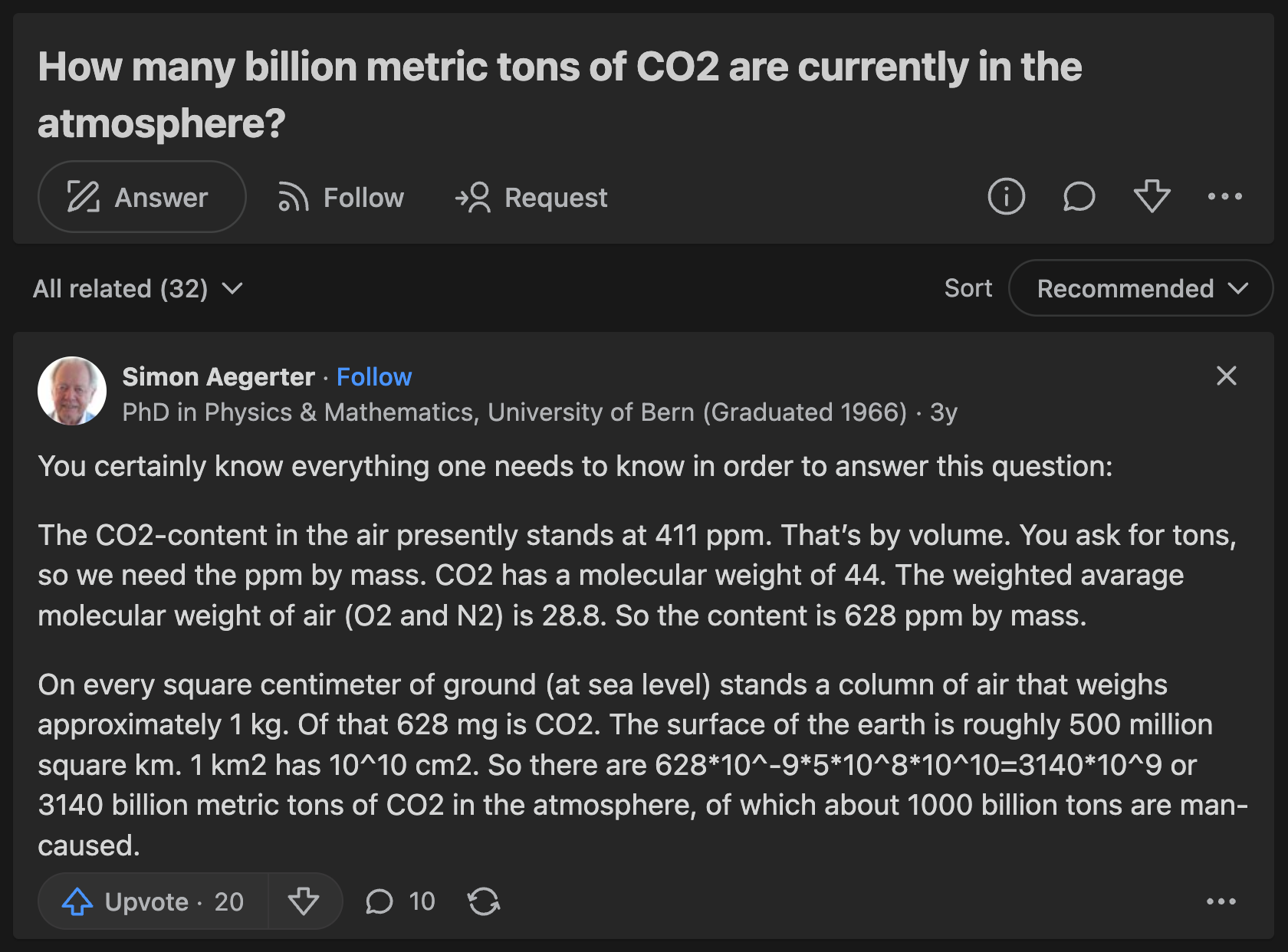 Eine Menge CO2