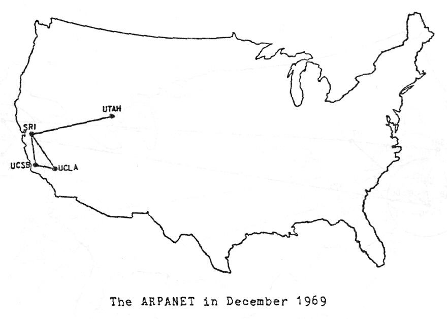 Die erste Ausbaustufe des ARPANET im Dezember 1969, ITU Pictures, flickr