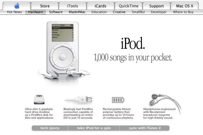 Apple Website 2001, archive.org