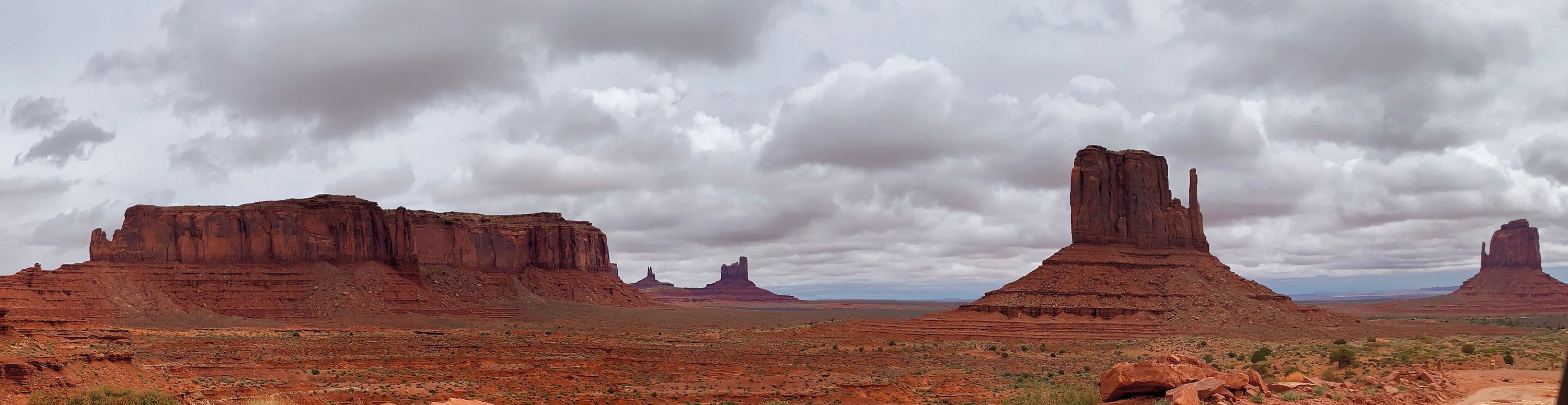 Panoramic view of Monument Valley