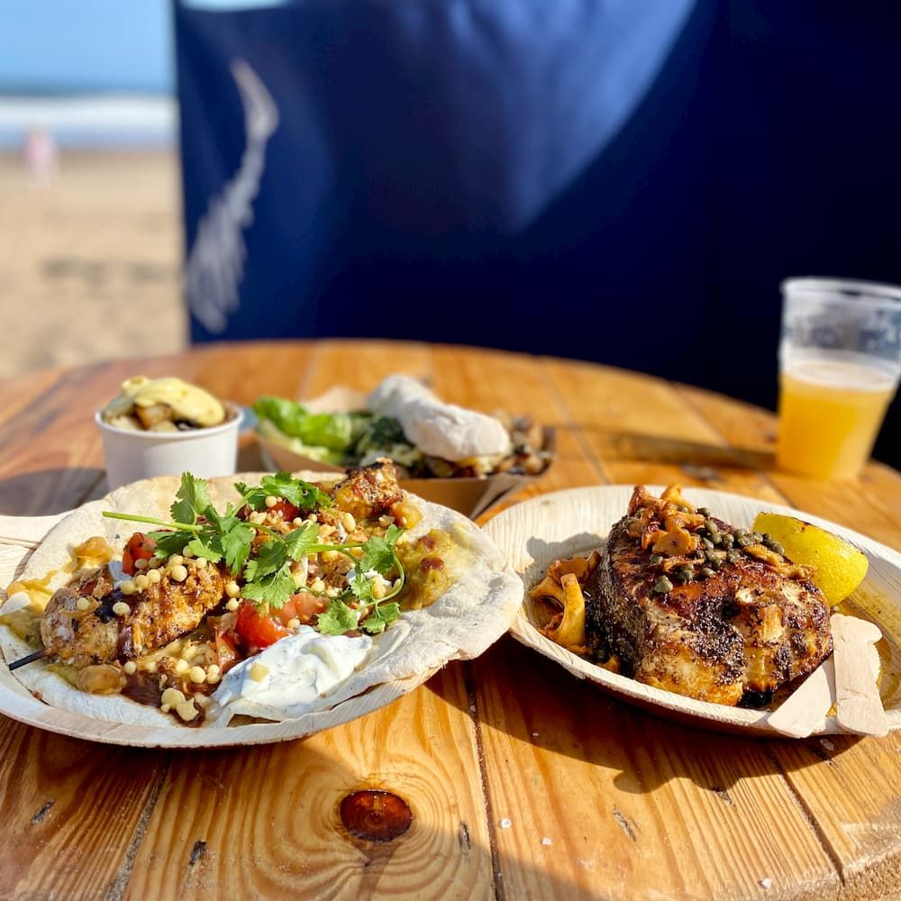 Food and beer by Riley’s Fish Shack