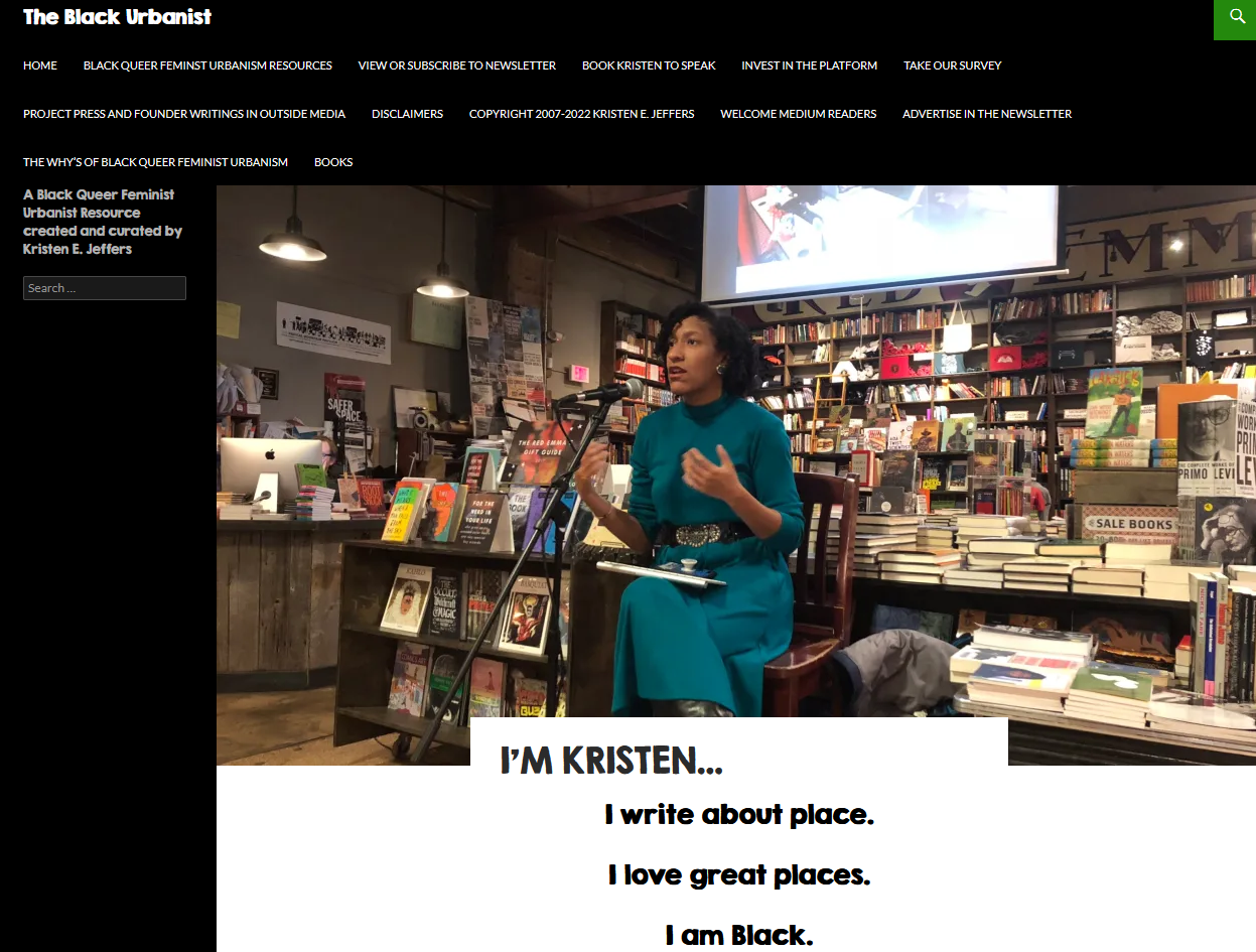 Screenshot of Kristen Jeffers’ blog