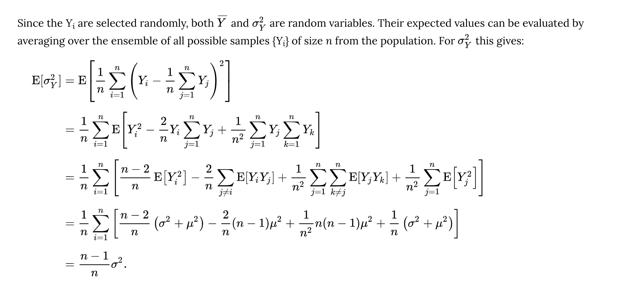 sample variance