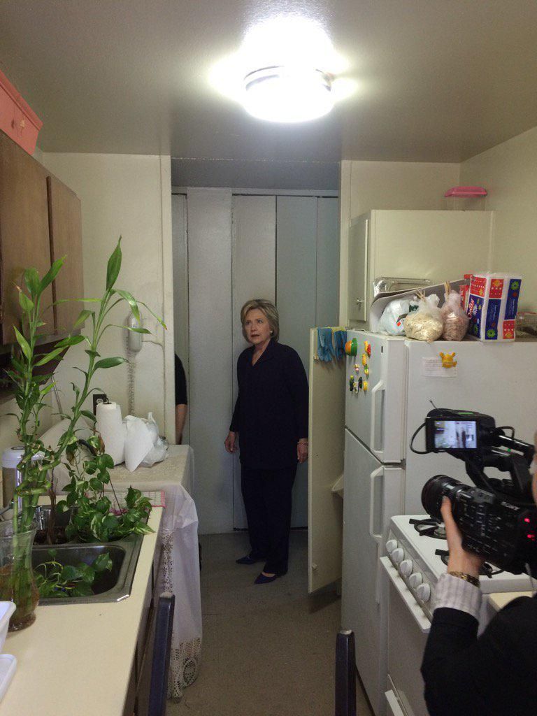 Clinton in kitchen