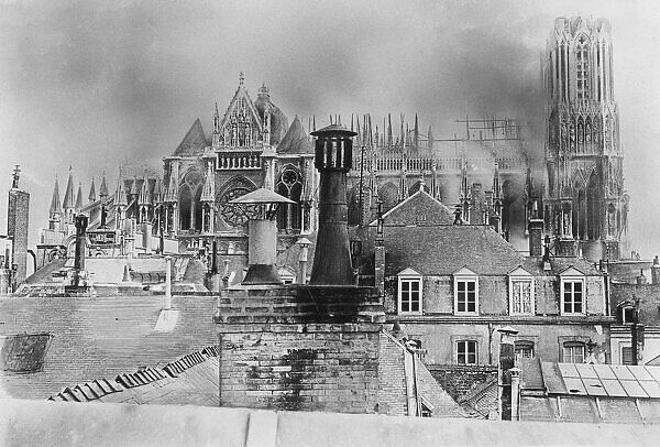 Reims Cathedral after the fire.