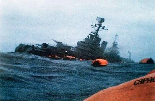 The General Belgrano, sinking.