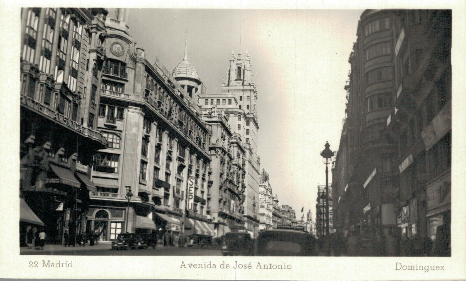 Madrid’s Gran Via, back when it was named after Fascist icon.