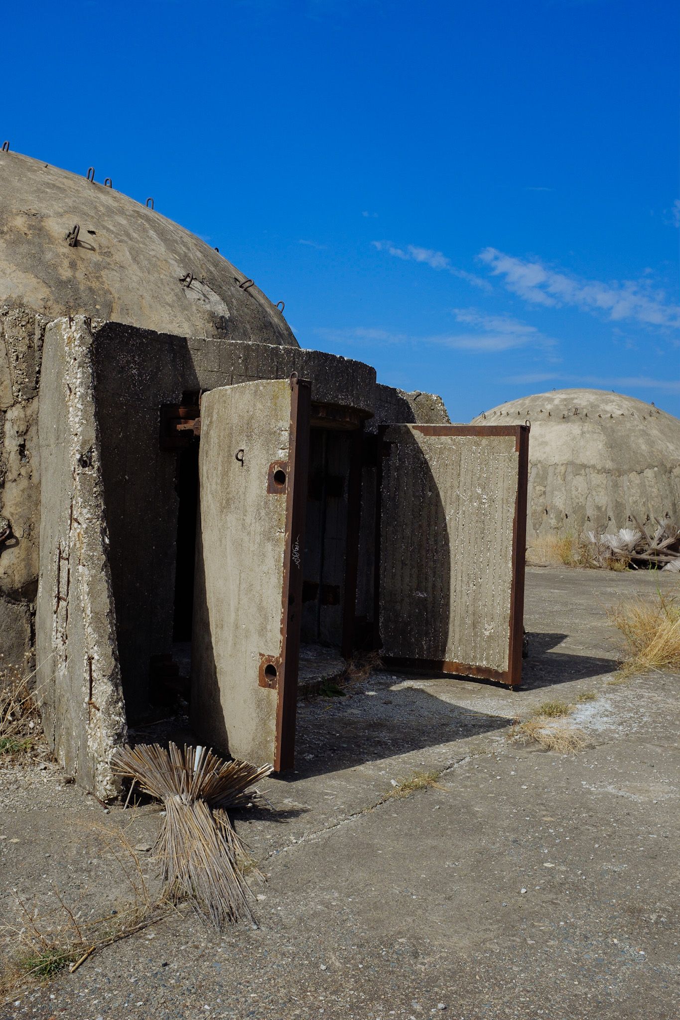 A bunker on the Albanian seaside.