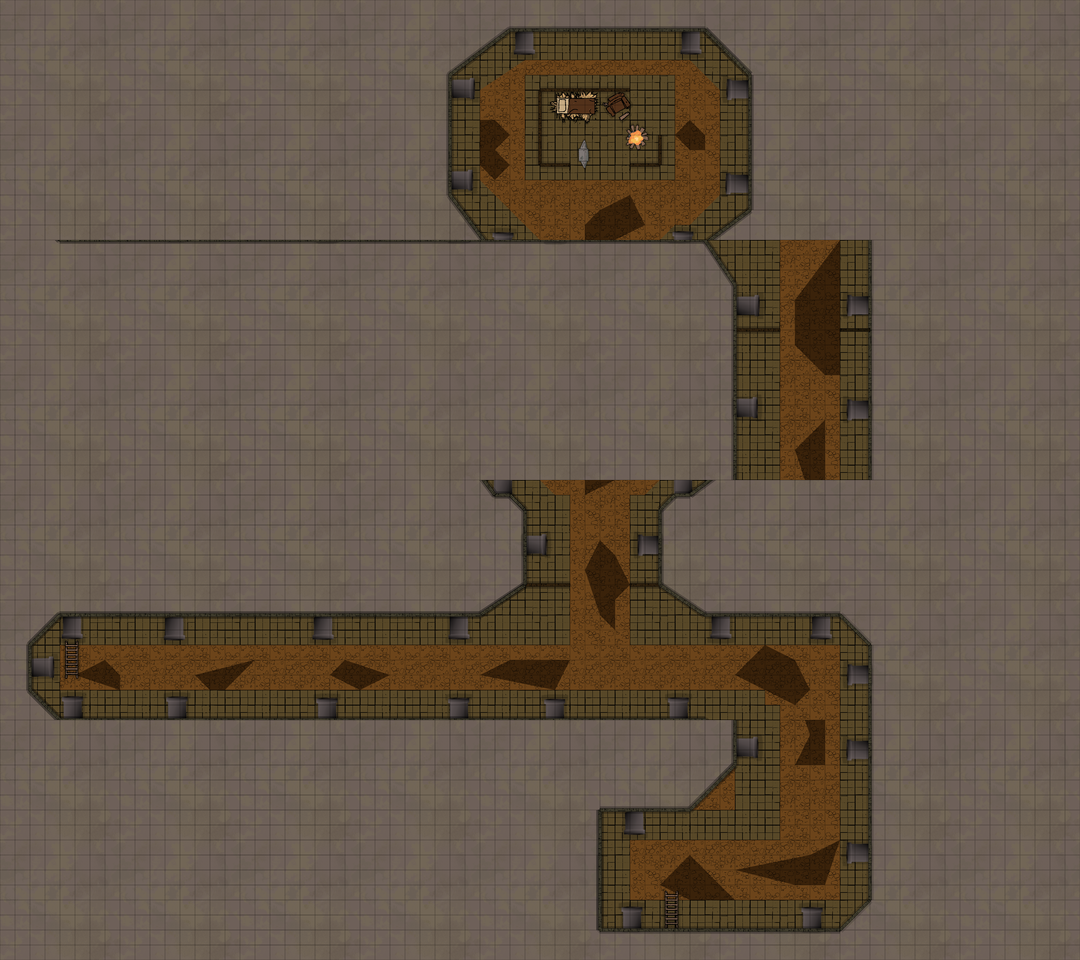 A map of the Draynor sewers with the middle two horizontal quarters of the map swapped.