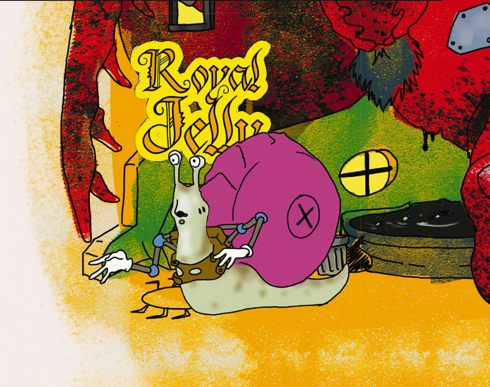 A giant snail with robot arms is the proprietor of “The Royal Jelly.”