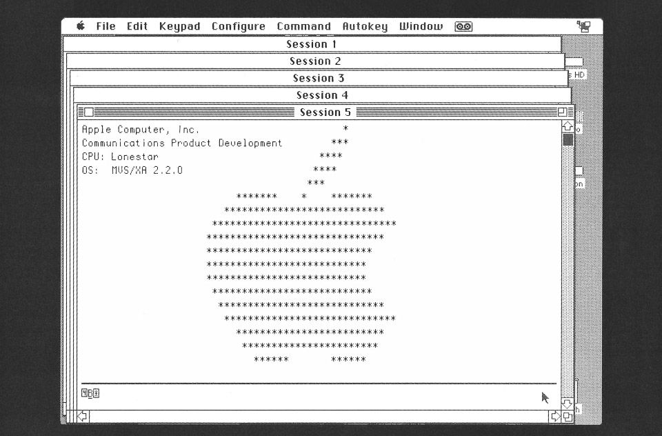 MacDFT (circa 1989) was a full-function 3270 terminal emulation program that enabled System 6.0.3 on Macintosh II family systems to communicate with IBM mainframes.
