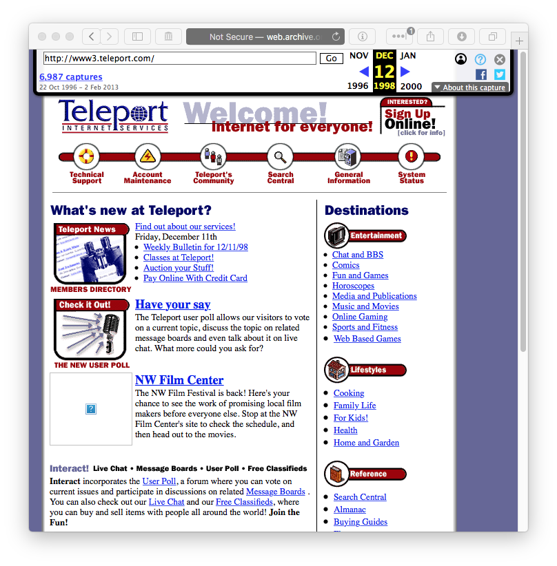 teleport.com on web.archive.org