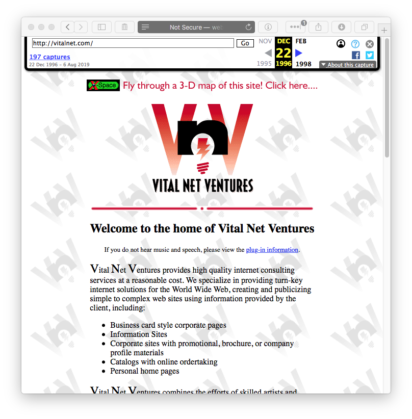 vitalnet.com on web.archive.org