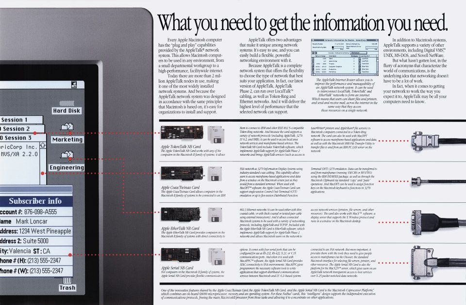 Apple Computer brochure - “What you need to get the information you need.”, May 1989, LF/GORI 172K M0250LL/A