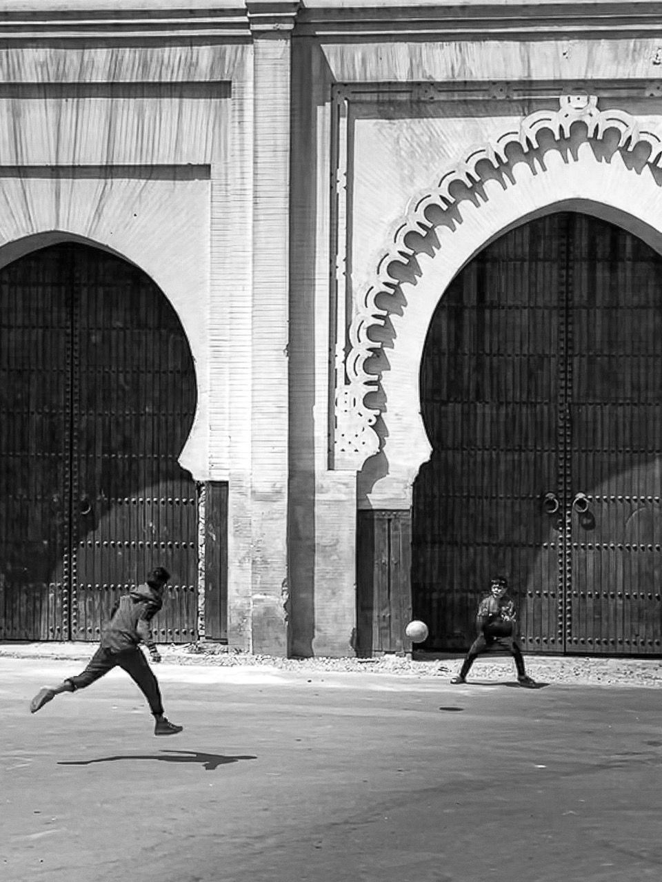 Kids playing in the streets in Fez