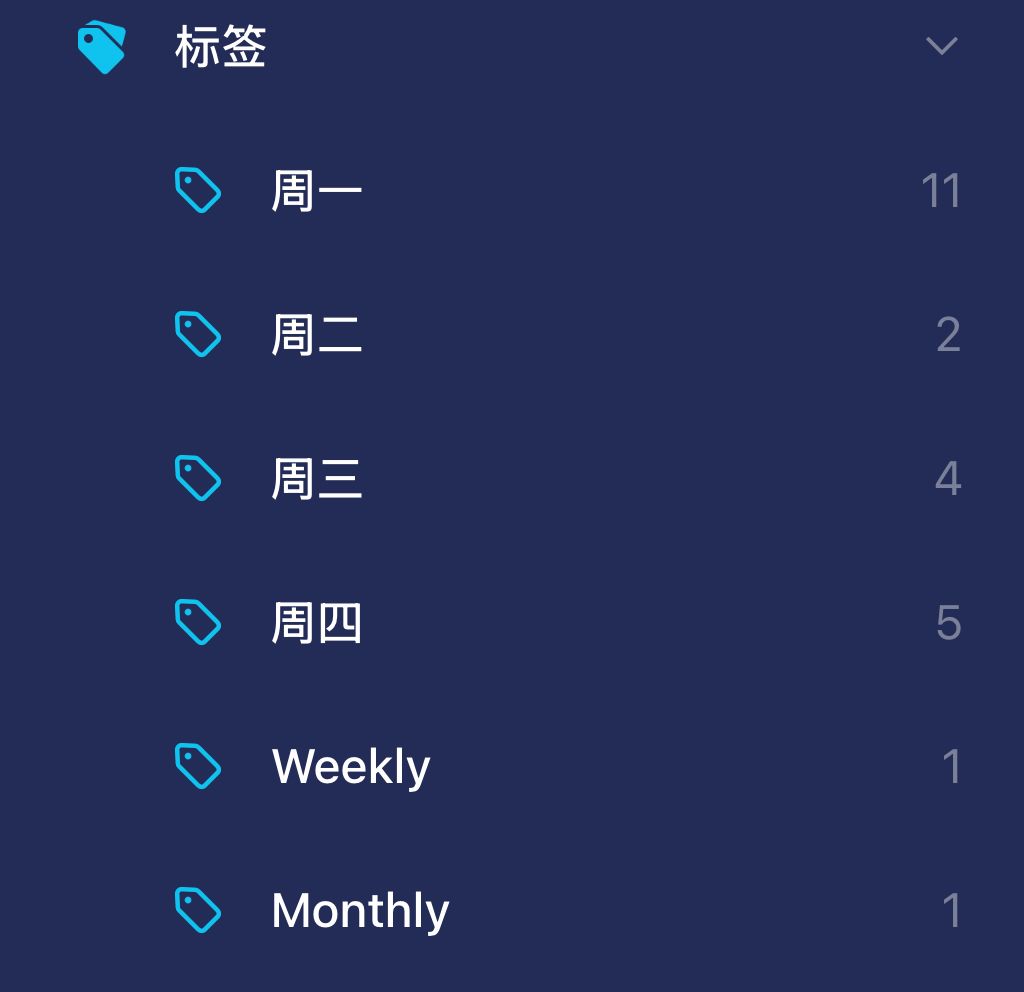 可以使用tag来安排每日要做的事