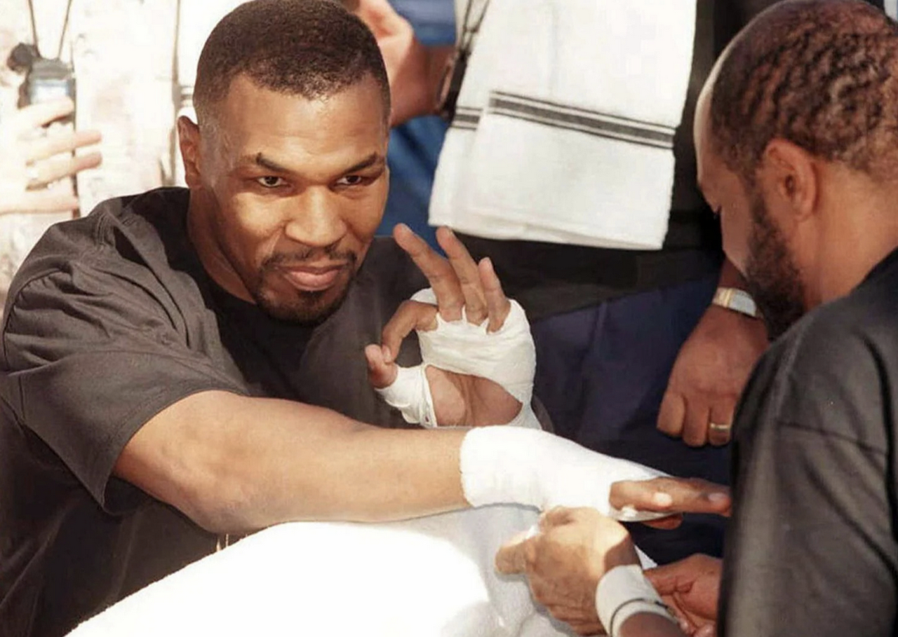 Mike Tyson giving the “K” gesture