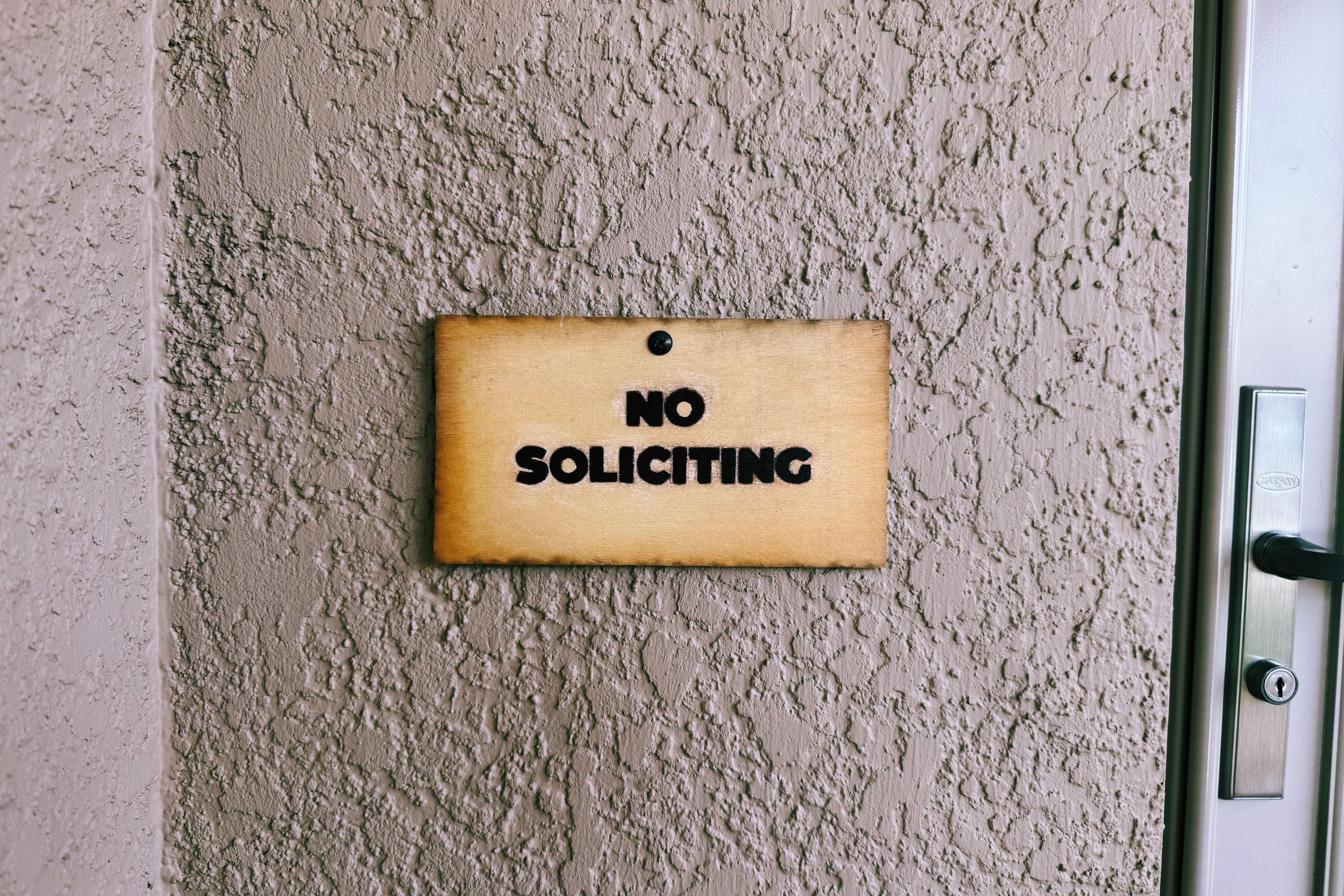 No soliciting sign completed