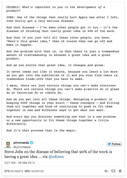 John Maeda on Steve Jobs on Ideas
